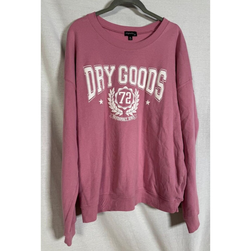Originality Dry Goods Women's Crewneck Pullover Sweatshirt Pink Size XL